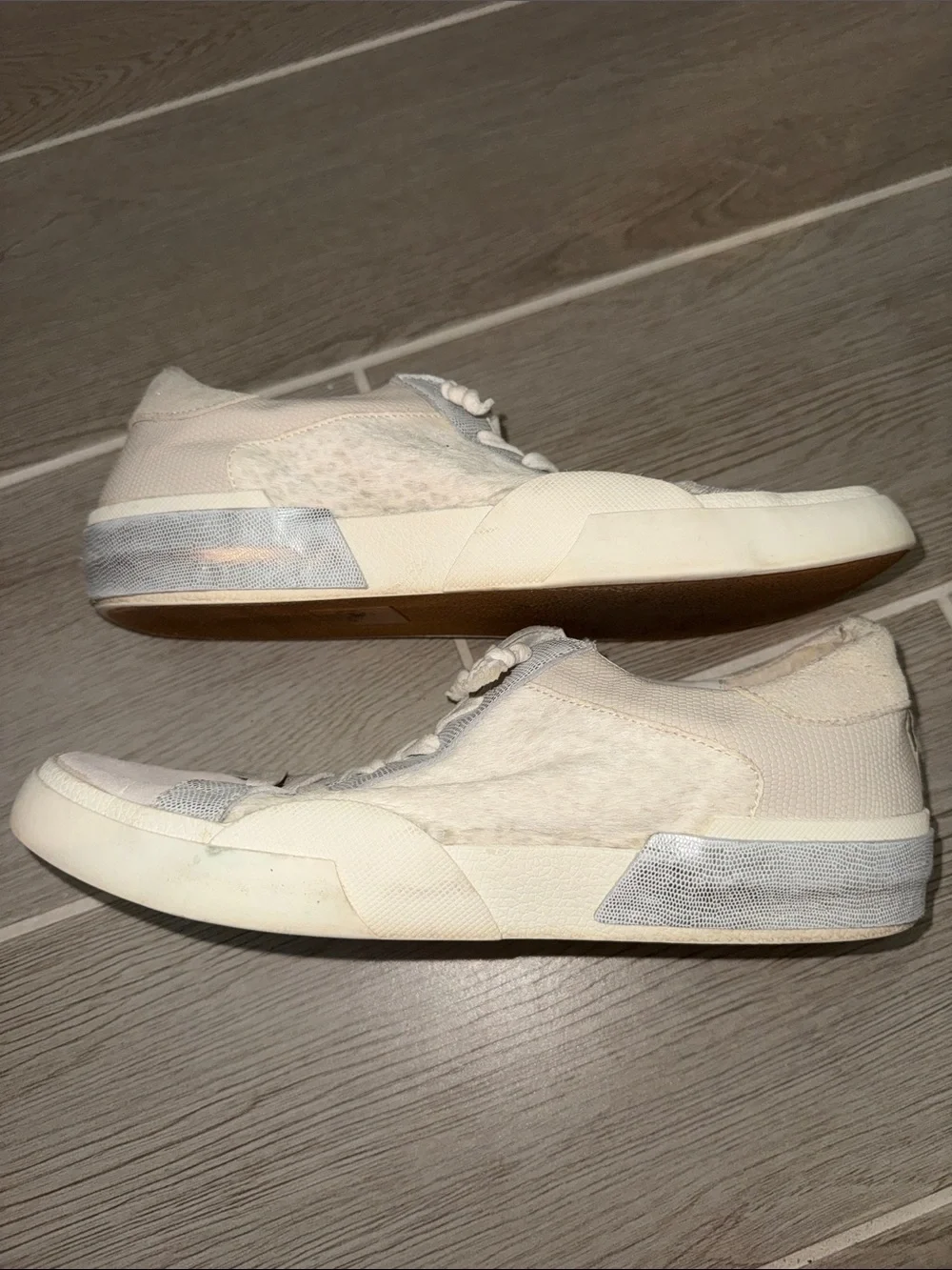 Dolce Vita Cream and Light Gray Women's Sneakers